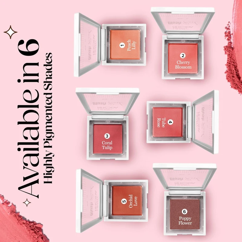 Hilary Rhoda Blush Rush | Highly Pigmented | Silky Smooth Texture | Available in 6 Shades | Matte Finish | Buildable Coverage | Blends Easily & Glides on Smoothly - 6g (Orchid love | Shade 05) thumbnail 8